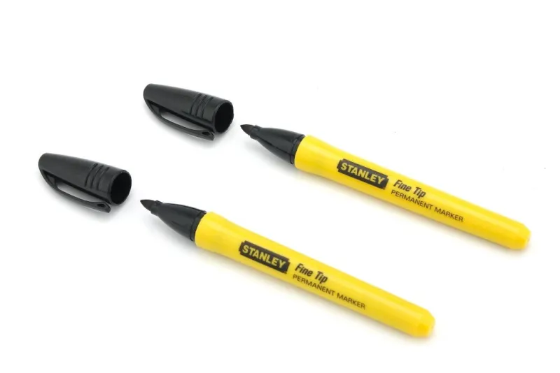 New STANLEY 2 marqueurs noir à pointe fine