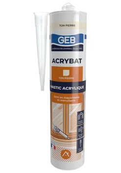 Discount GEB Mastic Acrybat joint maçonnerie et menuiserie 310 ml pierre