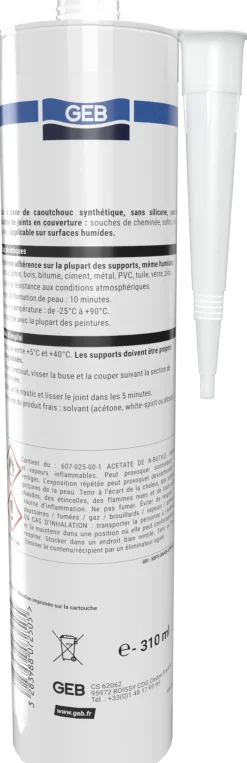 Outlet GEB Mastic caoutchouc Toflex translucide 310 ml
