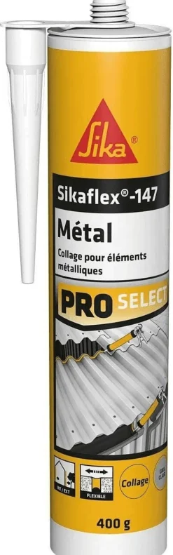 Discount SIKA Mastic colle flex -147 Métal gris clair - 400g
