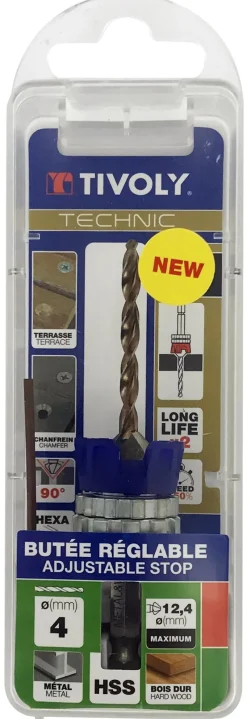 Hot TIVOLY Mèche et Fraise HSS500 2en1 Bois Métaux