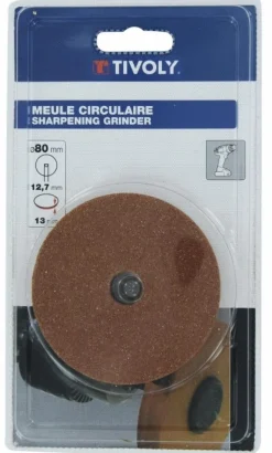 TIVOLY Meule d'affûtage grain moyen oxyde d'alu vitrifié Ø80x12.7mm