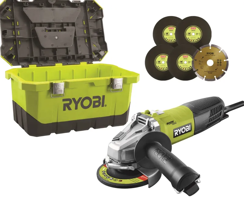 Sale RYOBI Meuleuse RAG 800-125TA6 + 6 disques