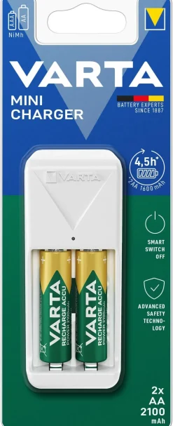 Outlet VARTA Mini chargeur + 2 AA 2100 mAh