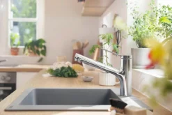 HANSGROHE Mitigeur de cuisine 150 EcoSmart douchette 2jets chrome