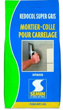 Sale SEMIN Mortier-colle carrelage Kedocol Super Gris 5 kg