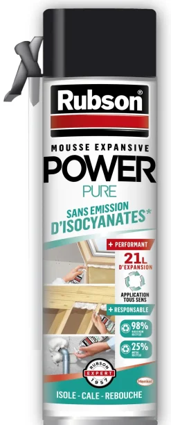Outlet RUBSON Mousse expansive Power Pure 500 ml (jusqu'à 21l) blanc