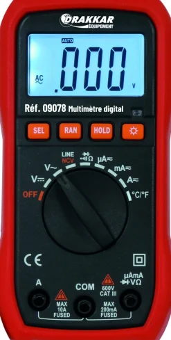 DRAKKAR EQUIPEMENT Multimètre digital automatique CatIII 600V + sonde T°