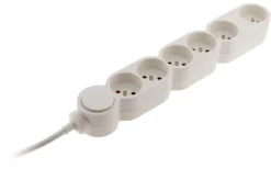 Best ZENITECH Multiprise bloc home 6 prises + fiche parafoudre blanc
