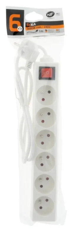 Online ZENITECH Multiprise bloc 6 prises blanc