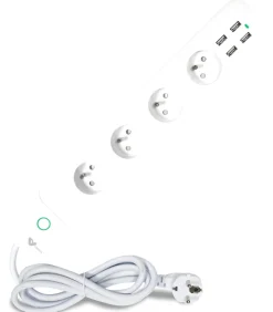 VOLTMAN Multiprise compteur conso WI-FI Mult-e bloc blanc