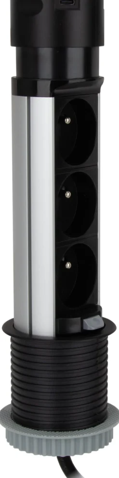 Sale OTIO Multiprise escamotable pop-up 3x16A + 2 USB 1,5m noir