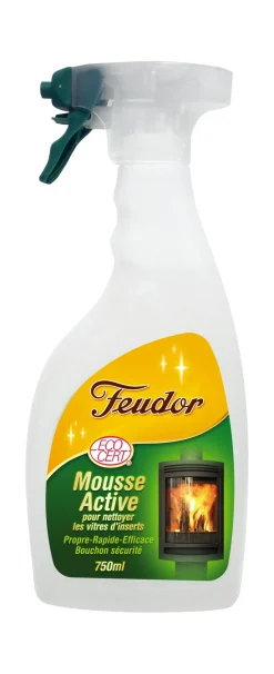 Hot FEUDOR Nettoyant mousse active vitre d'insert écorcert 750ml