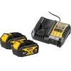 DEWALT Pack 2 batteries XR 18V 4 Ah Li-Ion + chargeur