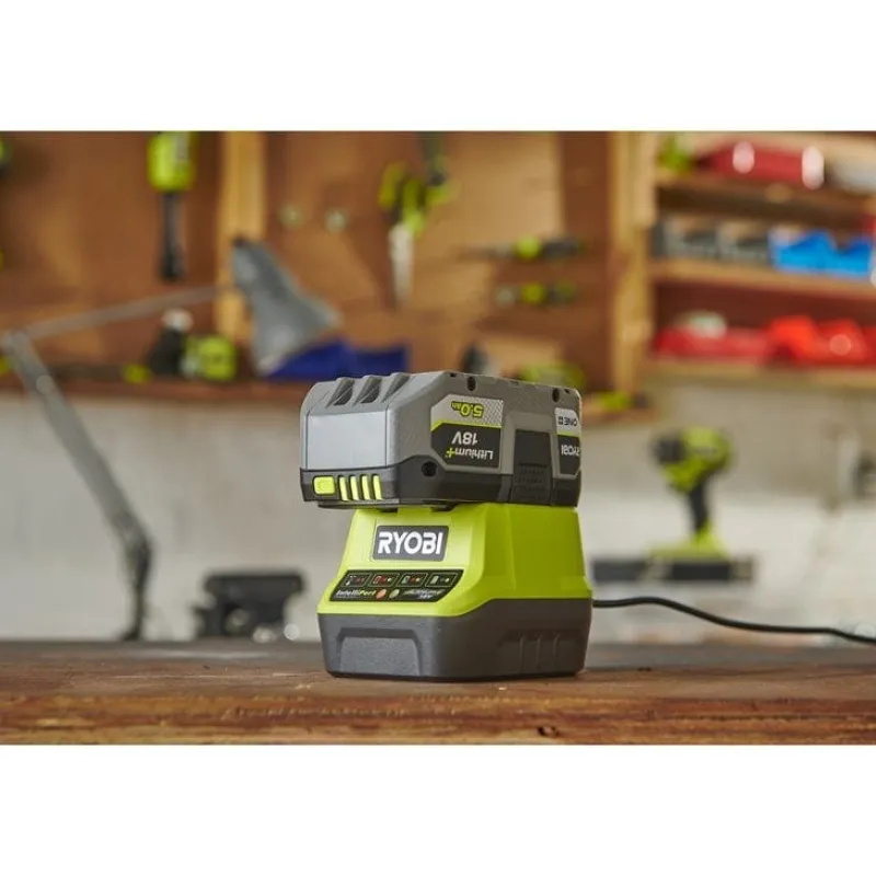 RYOBI Pack batterie 18V Litihium+ 5,0 Ah compacte + chargeur