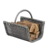 Outlet Panier à bûches Java gris en rotin tressé 10 bûches max