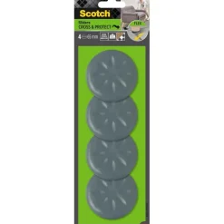 New SCOTCH Patin glisseur tout terrain adhésif Ø65mm gris métal (x4)
