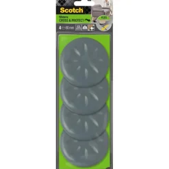 Best SCOTCH Patin glisseur tout terrain adhésif Ø80mm gris métal (x4)