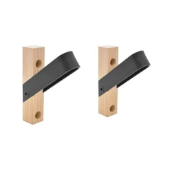 Discount Patère Sam à fixer 20x100x81,5mm 1 tête hêtre/acier noir(x2)
