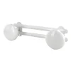 Patère 2 têtes Ø 65mm 245mm acier époxy blanc