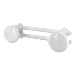Patère 2 têtes Ø 65mm 245mm acier époxy blanc