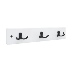 Outlet Patère urban 6 crochets zamak noir plaque MDF blanc (x1)