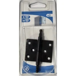 Paumelle à vases noir 50x40mm gauche pour porte droite (x2)