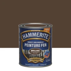 Discount HAMMERITE Peinture Antirouille brillant Brun Châtaigne 0,75 L