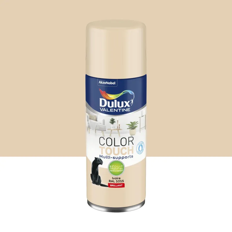 Best DULUX VALENTINE Peinture aérosol color touch brillant ivoire 400ml