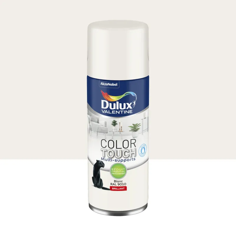 Hot DULUX VALENTINE Peinture aérosol color touch brillant blanc 400ml
