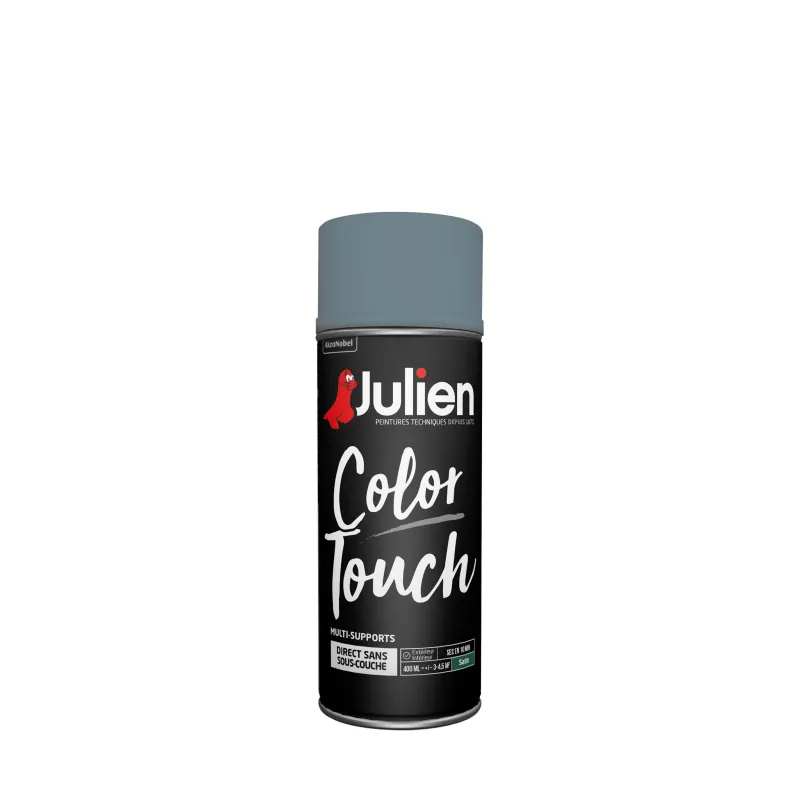JULIEN Peinture Aérosol Color Touch Satin Bleu Gris 400 ml