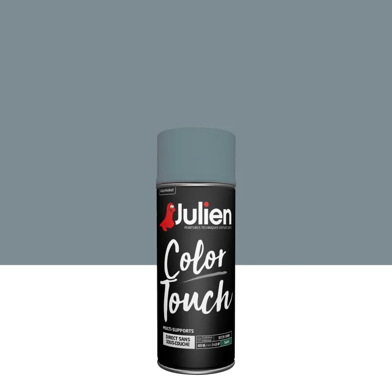 JULIEN Peinture Aérosol Color Touch Satin Bleu Gris 400 ml
