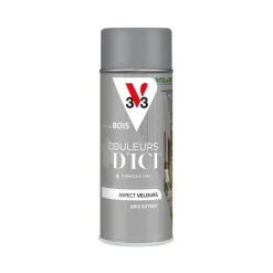 Sale V33 Peinture bois aérosol couleurs d'ici gris soyeux 400ml