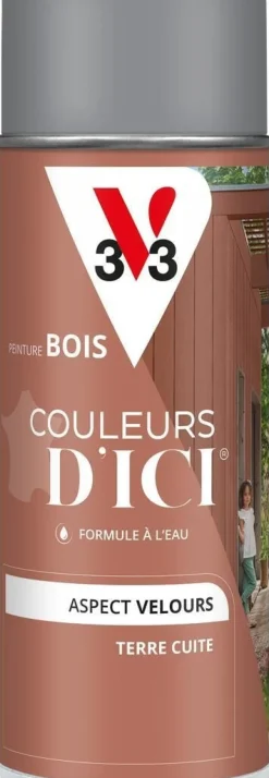 Best V33 Peinture bois aérosol couleurs d'ici terre cuite 400ml