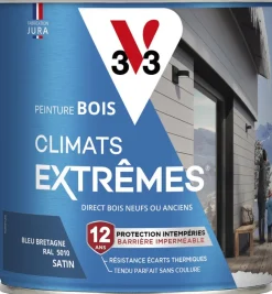 Online V33 Peinture bois Climats Extrêmes Satin Bleu breton 0.5L