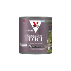 Discount V33 Peinture bois extérieur couleurs d'ici violine fumée 0,5L