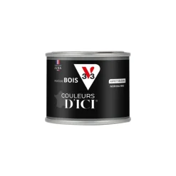 V33 Peinture bois extérieur couleurs d'ici noir ral9005 125ml