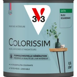Sale V33 Peinture Colorissim satin bleu scandinave satin 0,5L