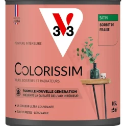 Sale V33 Peinture Colorissim satin sorbet de fraise satin 0,5L