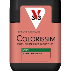 Outlet V33 Peinture Colorissim satin sorbet de fraise satin 75 ml
