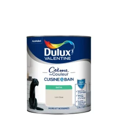 Sale DULUX VALENTINE Peinture Crème de Couleur Cuisine/Bain Satin Lin Clair 0,75L