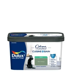 Best DULUX VALENTINE Peinture Crème de Couleur Cuisine/Bain Satin Vert Ginkgo 2L