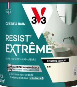 Clearance V33 Peinture cuisine et bain Resist Extrême Lin Velours 0,5L