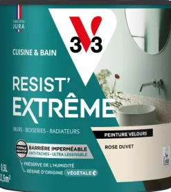 V33 Peinture cuisine et bain Resist Extrême Rose duvet Vel 0,5L
