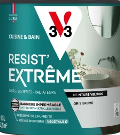 Outlet V33 Peinture cuisine et bain Resist Extrême Gris brume Vel 0,5L