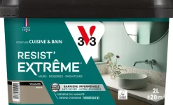 Outlet V33 Peinture cuisine et bain Resist Extrême Moka Velours 2L