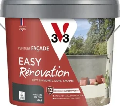 Online V33 Peinture Façade Easy Rénovation anthracite Mat 10L