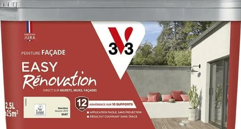 Clearance V33 Peinture Façade Easy Rénovation meulière Mat 2,5L