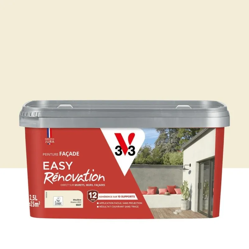 Clearance V33 Peinture Façade Easy Rénovation meulière Mat 2,5L