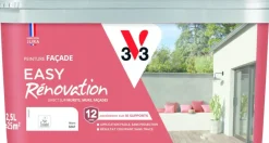 V33 Peinture Façade Easy Rénovation blanc Mat 2,5L